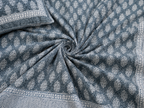 Slate Blue Buti Print Premium Cotton Bedsheet with Bordered 2 Pillow Covers