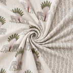 Gaj Vatika Hand Block Print Reversible Single Bed Dohar | 100% Cotton | Soft Lightweight Quilt