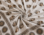 Jaipuri Gaj Booti Bedsheet Set | Ethnic Elephant Print Cotton Bed Sheet with 2 Pillow Covers (108x108 super king size)